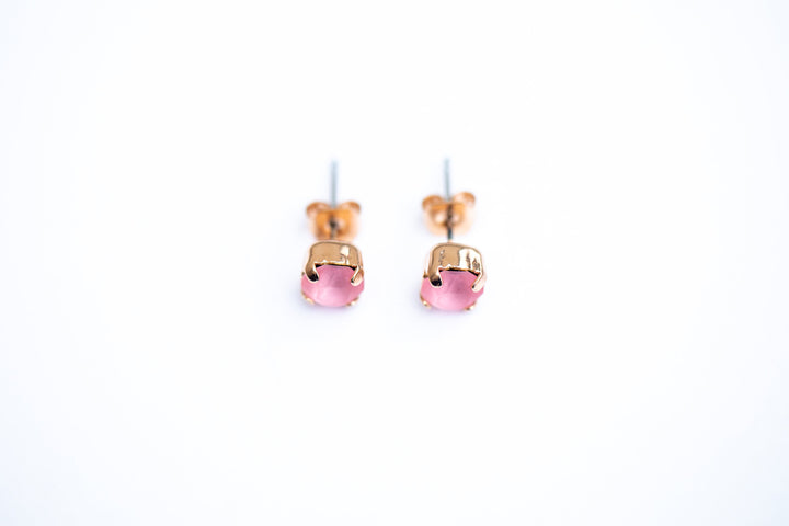 Light Rose Matte Earrings - 6mm OR 8mm