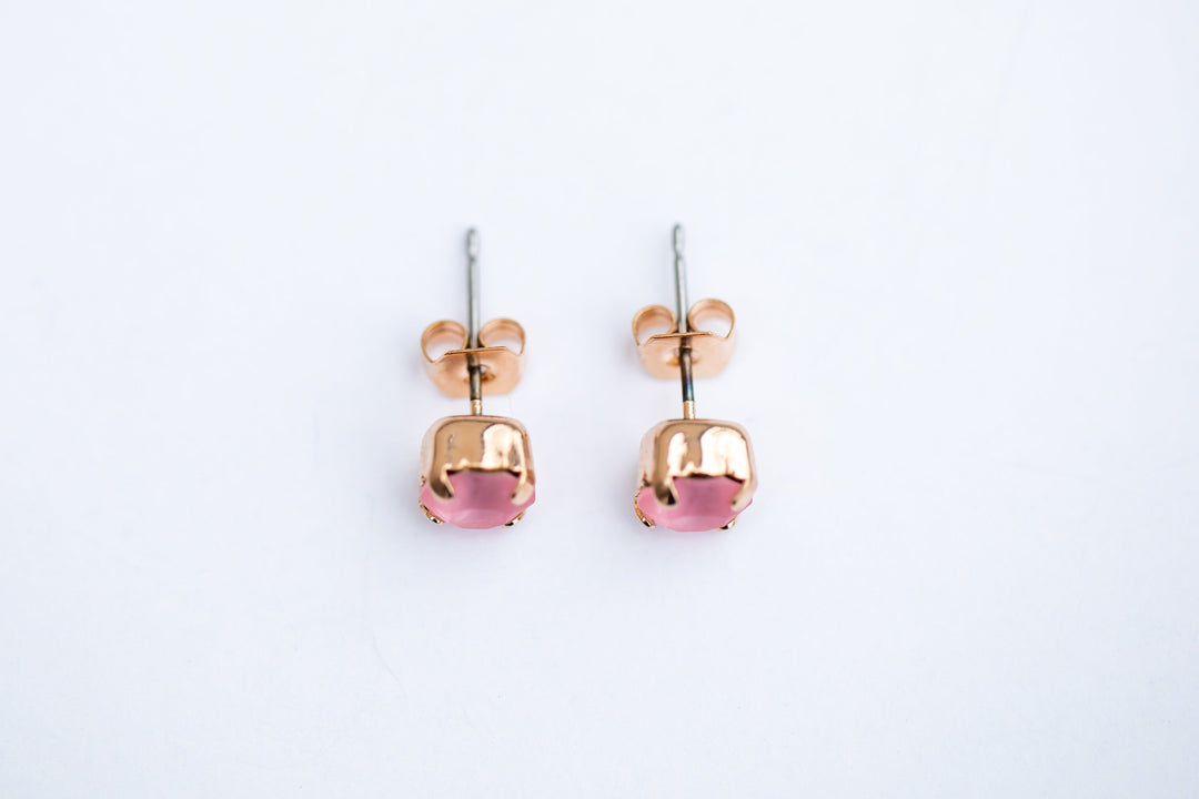 Light Rose Matte Earrings - 6mm OR 8mm