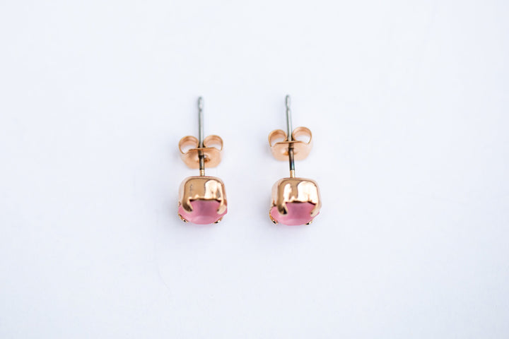 Light Rose Matte Earrings - 6mm OR 8mm