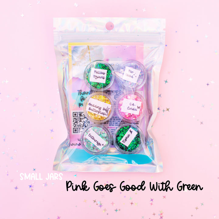 Glitter Creme: Pink Goes Good With Green Collection - set of 6 glitters