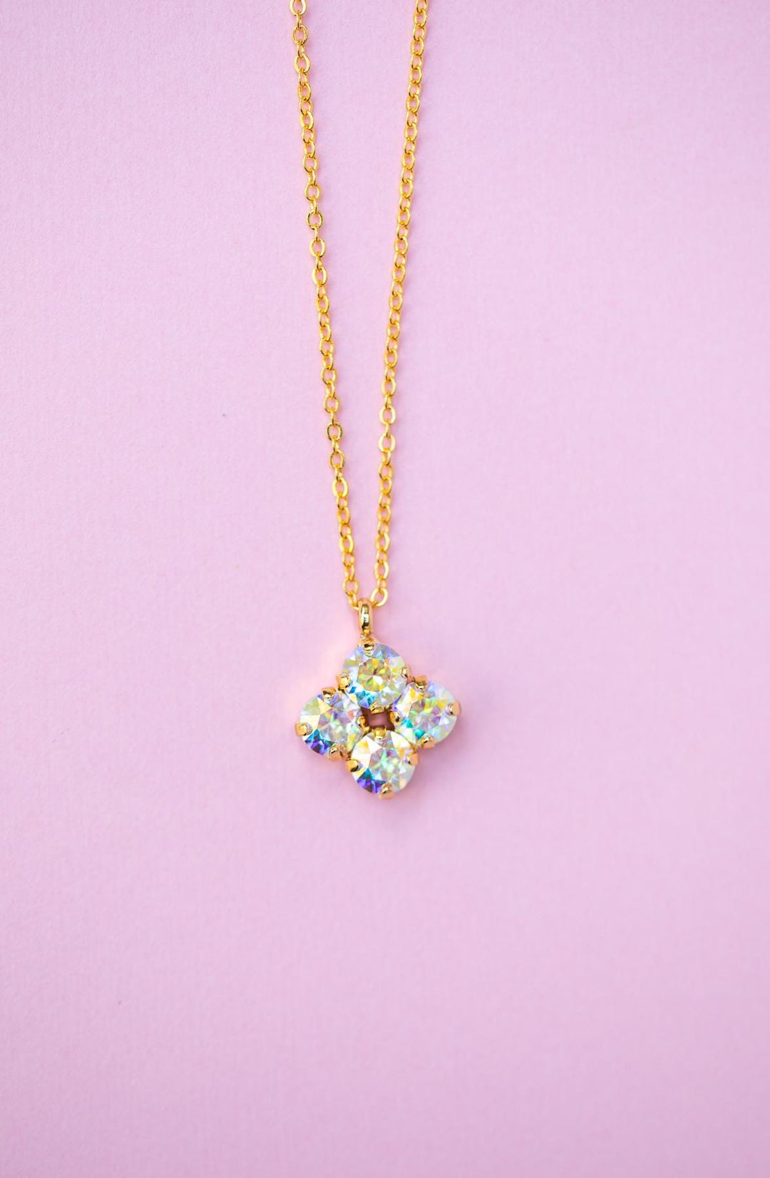 6mm 4 stone Clover Necklace Transmission- choose setting color
