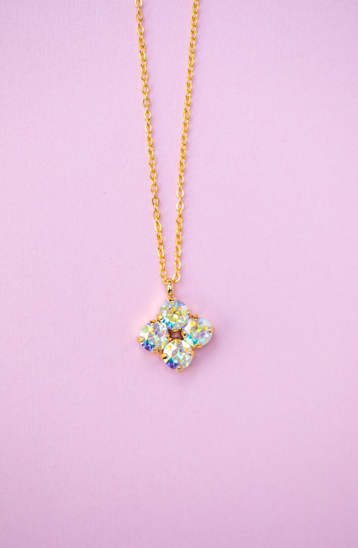 6mm 4 stone Clover Necklace Transmission- choose setting color