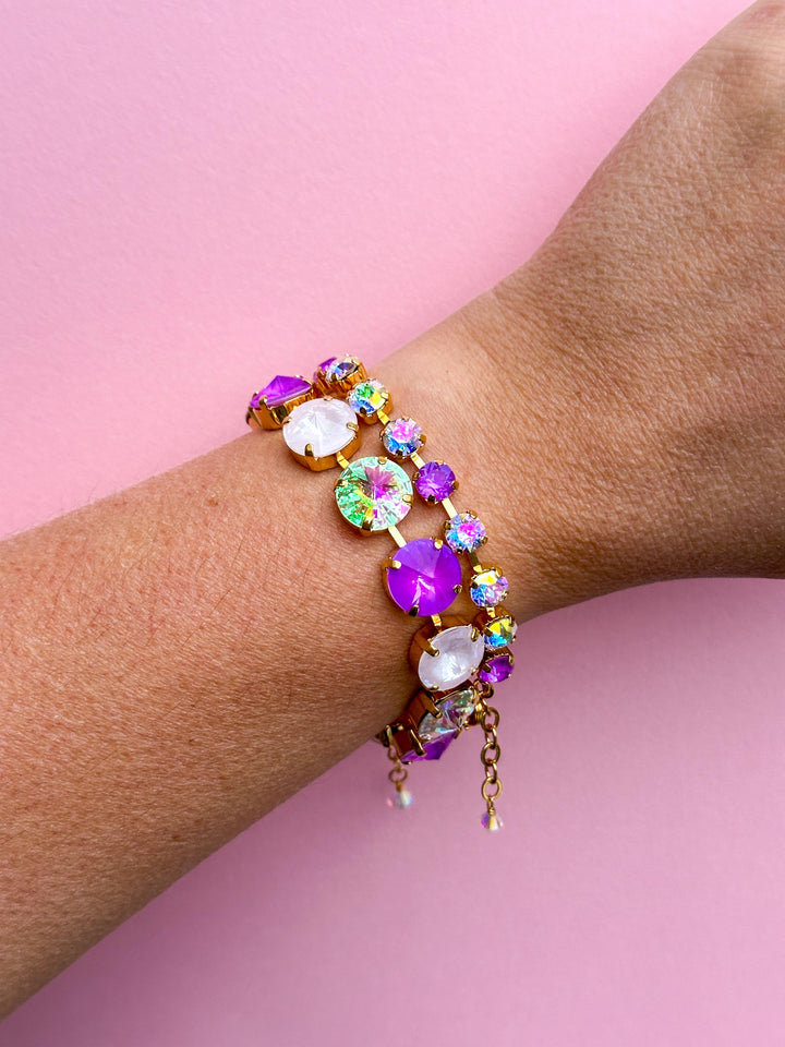 6mm Bracelet Electric Orchid Twinkle Sparkle - Choose setting Color and Length