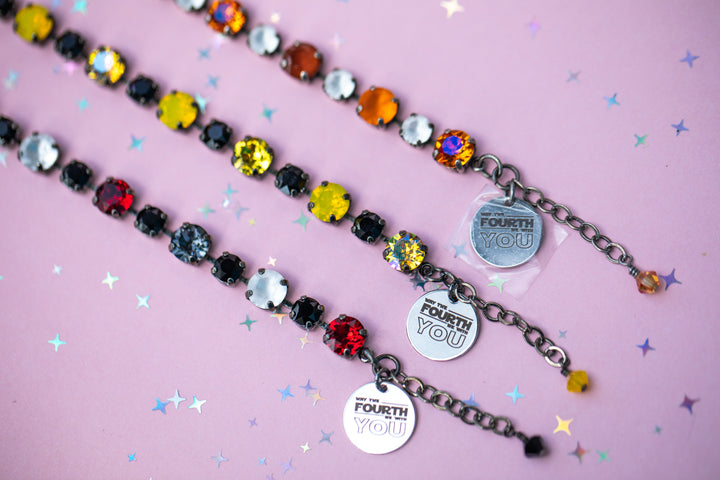 8/6mm Crystal Bracelet: May the 4th be with you: ONLY ONE OF EACH AVAILABLE