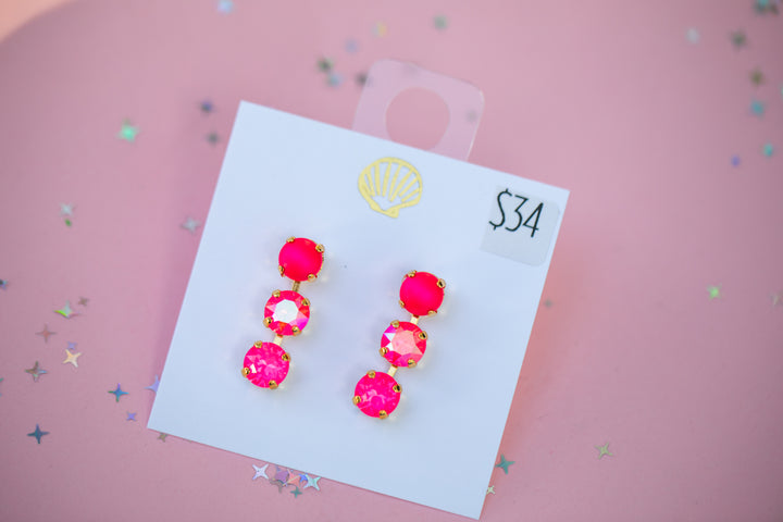 8mm 3 stone Earrings: 2026 Pink Retreat