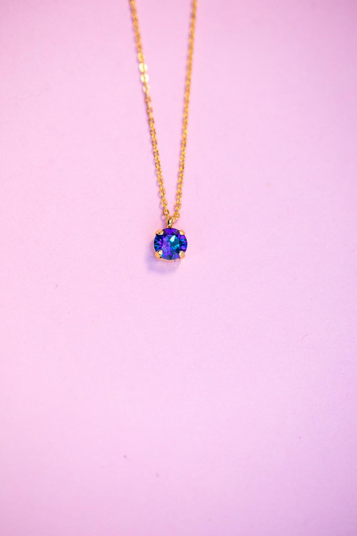 8mm Necklace - Heliotrope -select color setting