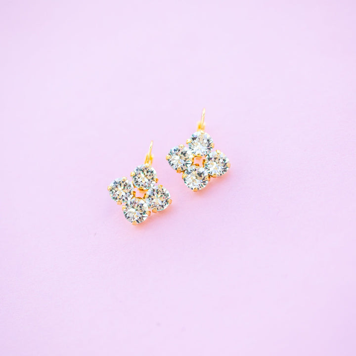 4 stone Clover 8mm Crystal Drops  - choose setting color