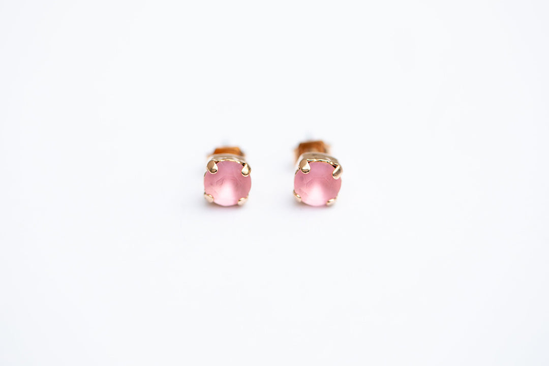 Light Rose Matte Earrings - 6mm OR 8mm