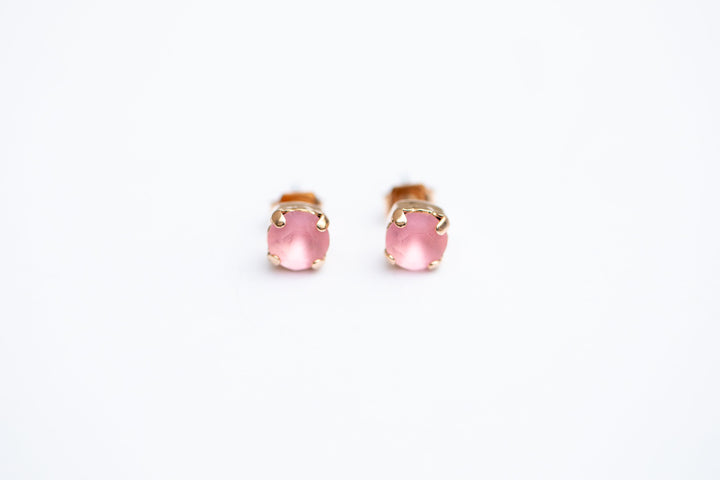 Light Rose Matte Earrings - 6mm OR 8mm