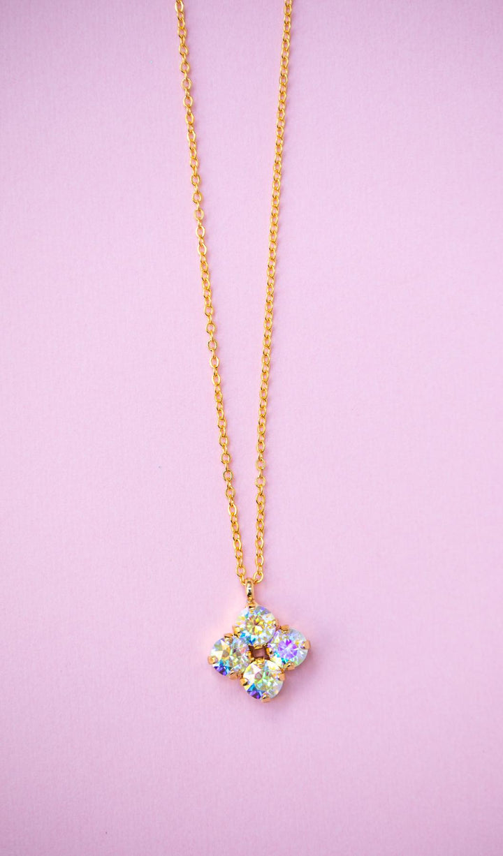 6mm 4 stone Clover Necklace Transmission- choose setting color