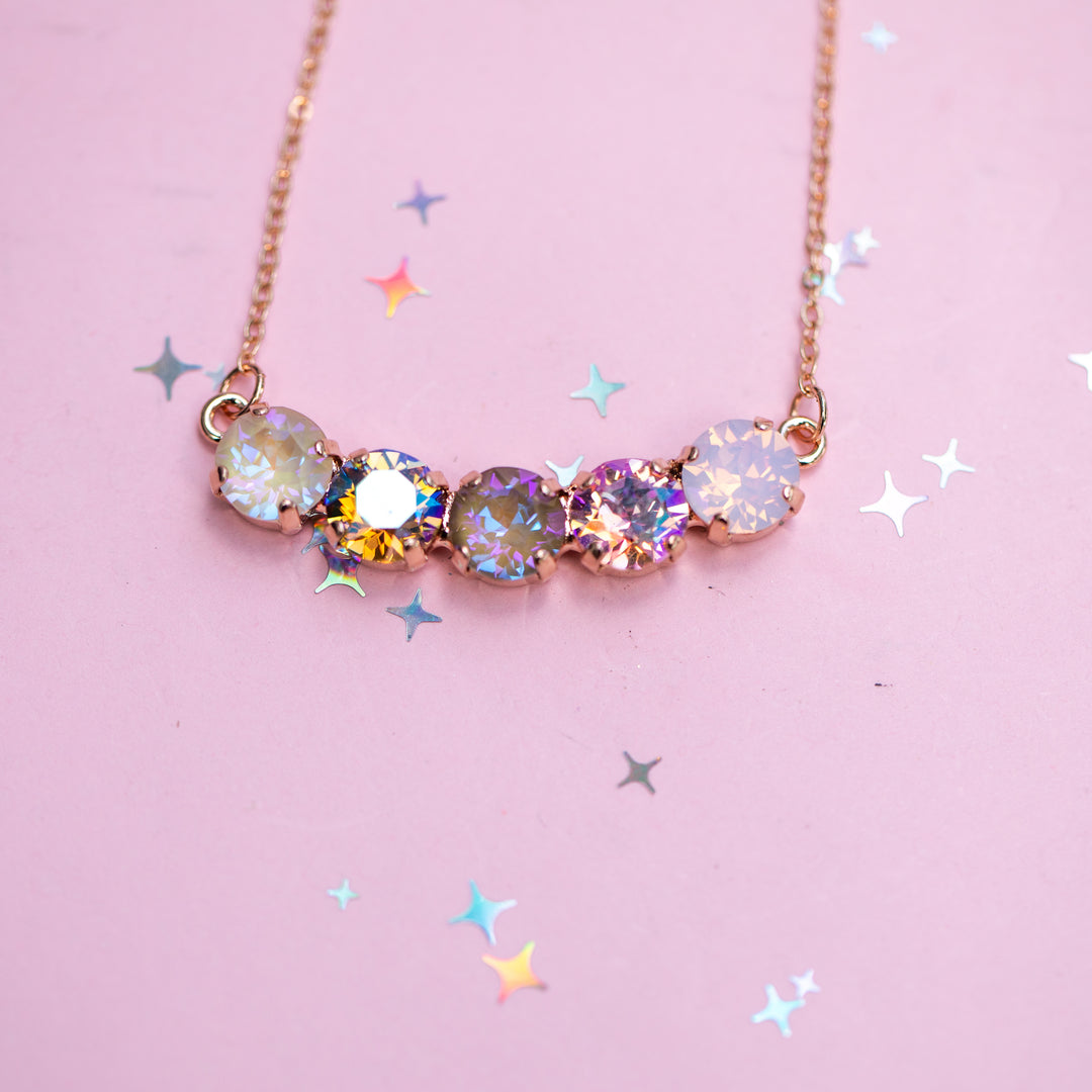 5 stone 8mm Necklace (Cocoa Cashmere)