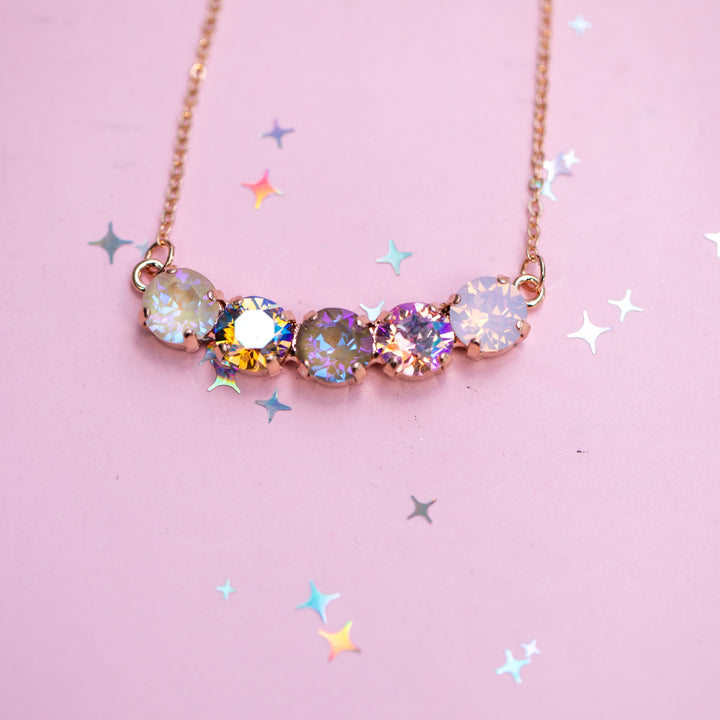 5 stone 8mm Necklace (Cocoa Cashmere)