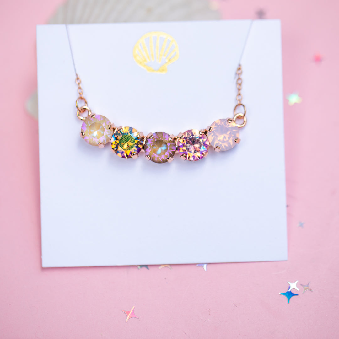 5 stone 8mm Necklace (Cocoa Cashmere)