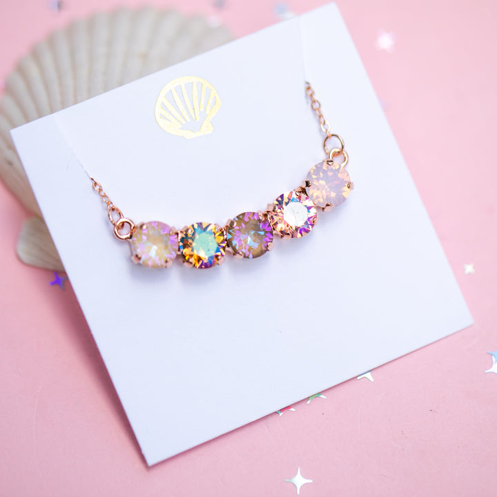 5 stone 8mm Necklace (Cocoa Cashmere)