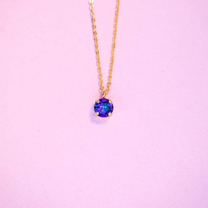 8mm Necklace - Heliotrope -select color setting