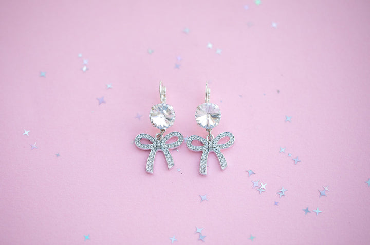 12mm Rivoli Crystal Bow Drops OR Studs - choose setting