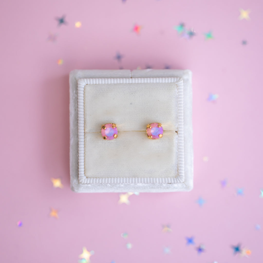 5mm Stud Earrings in Light Rose Frost