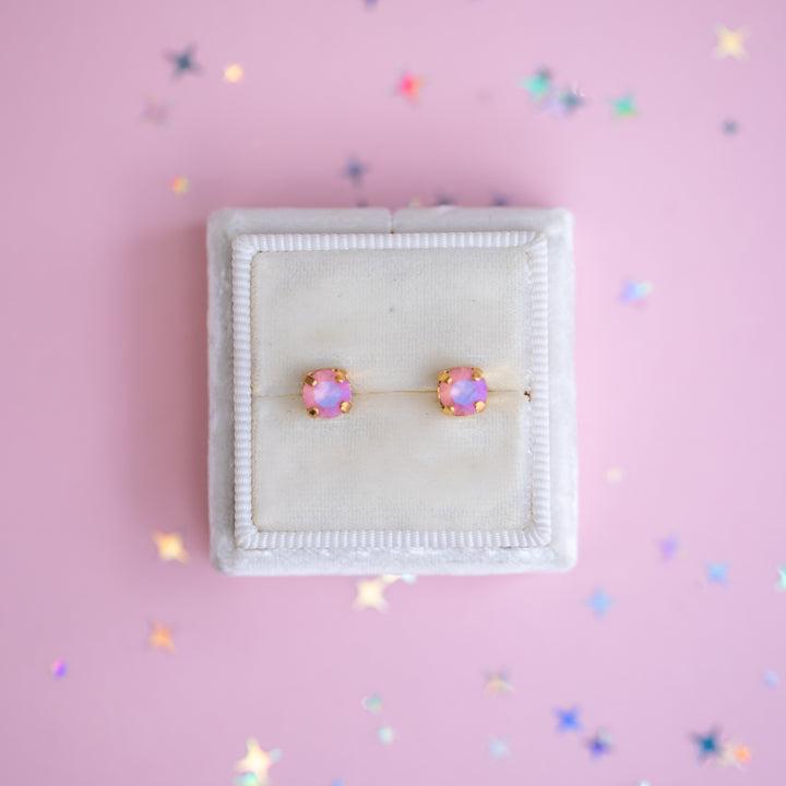 5mm Stud Earrings in Light Rose Frost