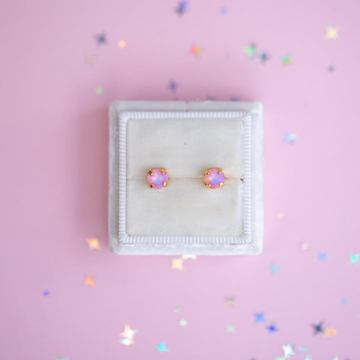 5mm Stud Earrings in Light Rose Frost