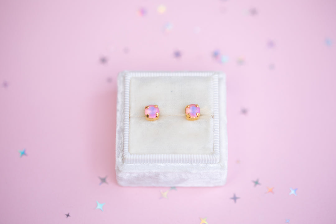 5mm Stud Earrings in Light Rose Frost