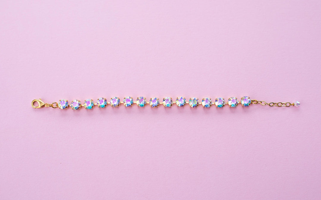 Transmission 8mm Crystal Bracelet - choose setting color and length