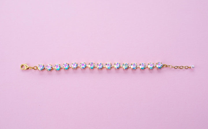 Transmission 8mm Crystal Bracelet - choose setting color and length