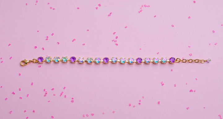6mm Bracelet Electric Orchid Twinkle Sparkle - Choose setting Color and Length