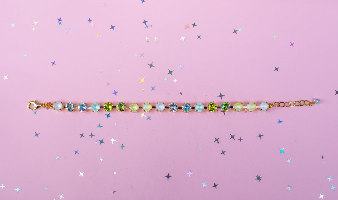 6mm Crystal Bracelet: Coconut Lime Crush