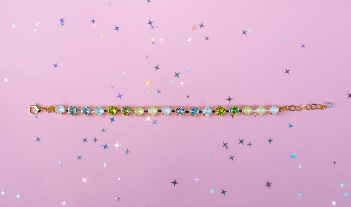 6mm Crystal Bracelet: Coconut Lime Crush