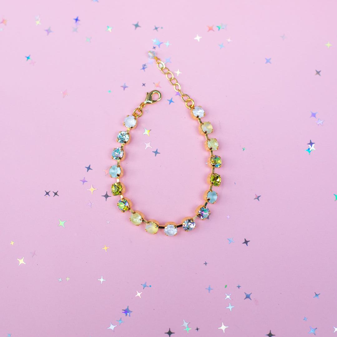 6mm Crystal Bracelet: Coconut Lime Crush
