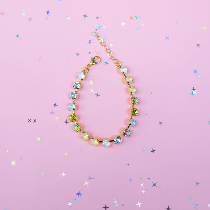 6mm Crystal Bracelet: Coconut Lime Crush