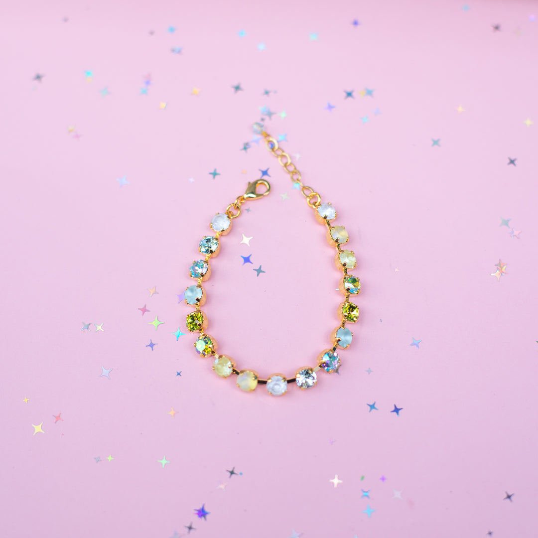 6mm Crystal Bracelet: Coconut Lime Crush