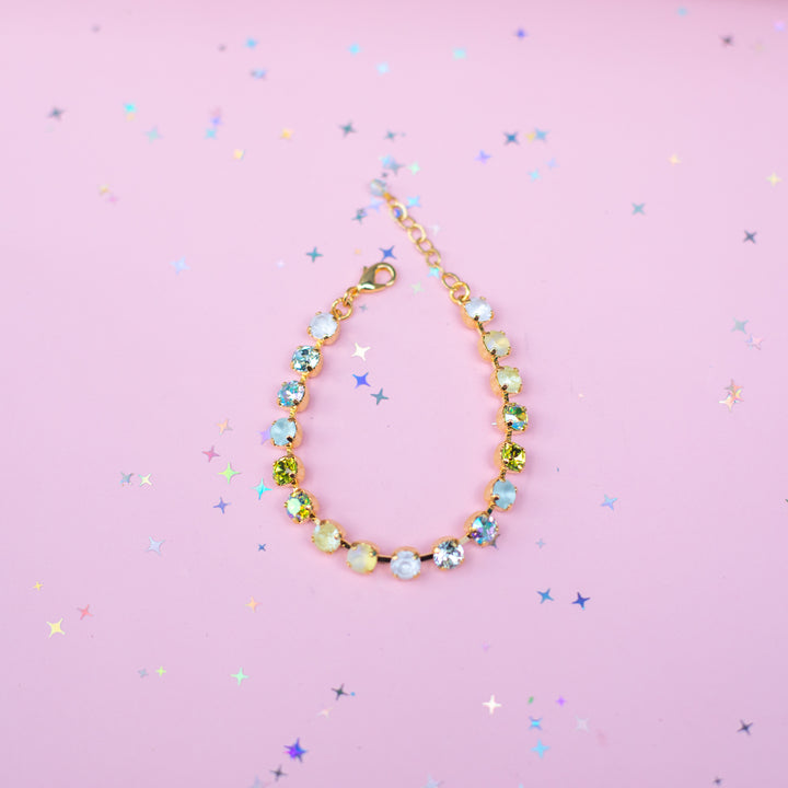 6mm Crystal Bracelet: Coconut Lime Crush