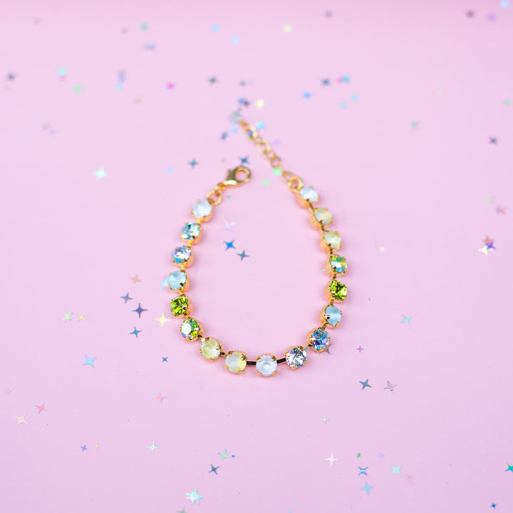 6mm Crystal Bracelet: Coconut Lime Crush