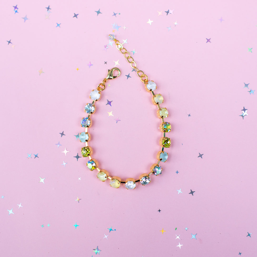 6mm Crystal Bracelet: Coconut Lime Crush