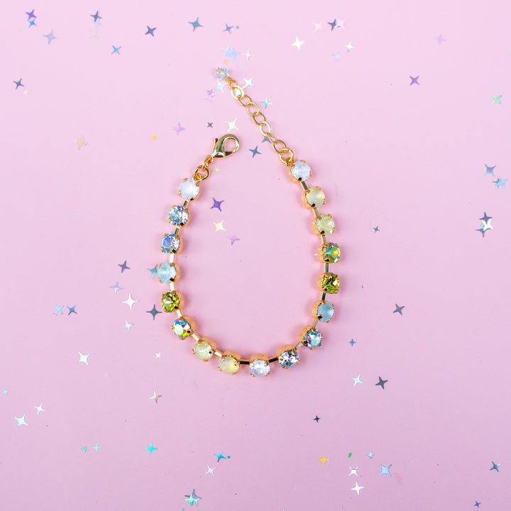 6mm Crystal Bracelet: Coconut Lime Crush