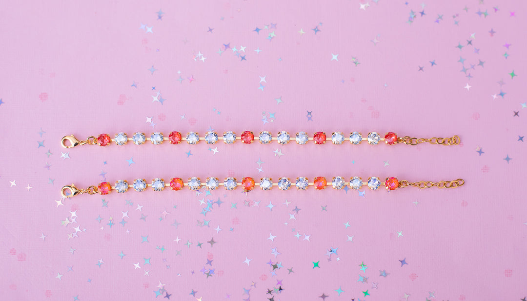 6mm Bracelet - Moonlight + Orange Glow Delite OR Moonlight + Orange Twinkle