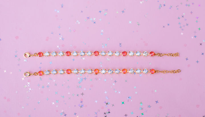 6mm Bracelet - Moonlight + Orange Glow Delite OR Moonlight + Orange Twinkle