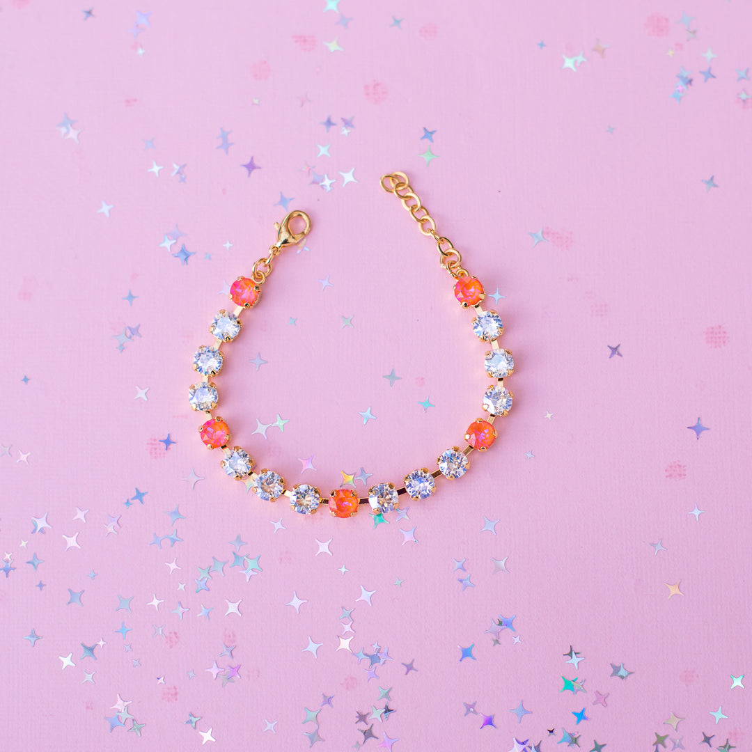 6mm Bracelet - Moonlight + Orange Glow Delite OR Moonlight + Orange Twinkle