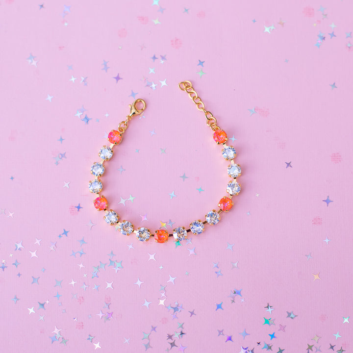 6mm Bracelet - Moonlight + Orange Glow Delite OR Moonlight + Orange Twinkle