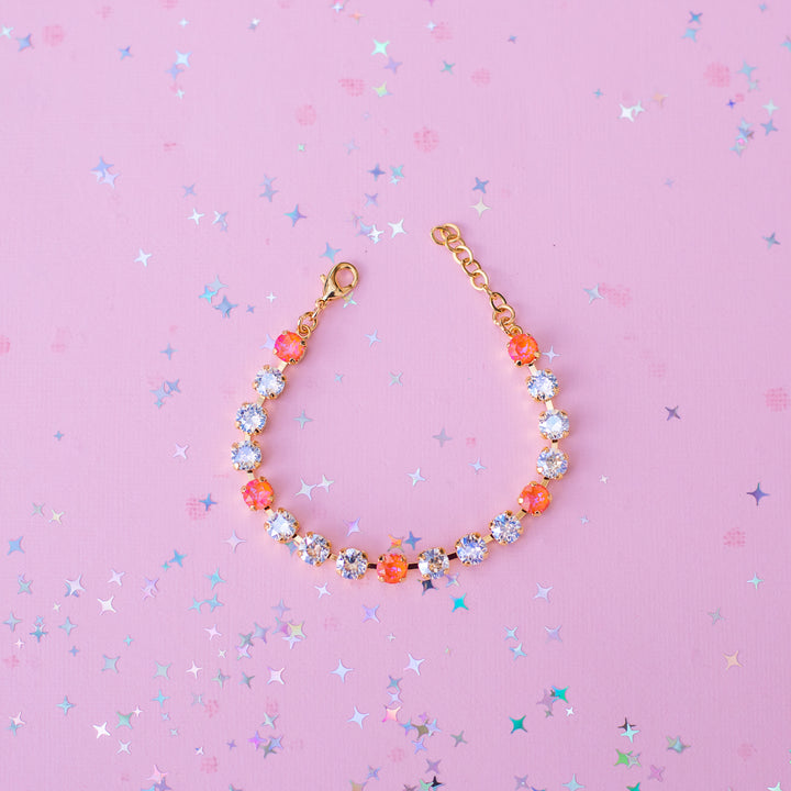 6mm Bracelet - Moonlight + Orange Glow Delite OR Moonlight + Orange Twinkle