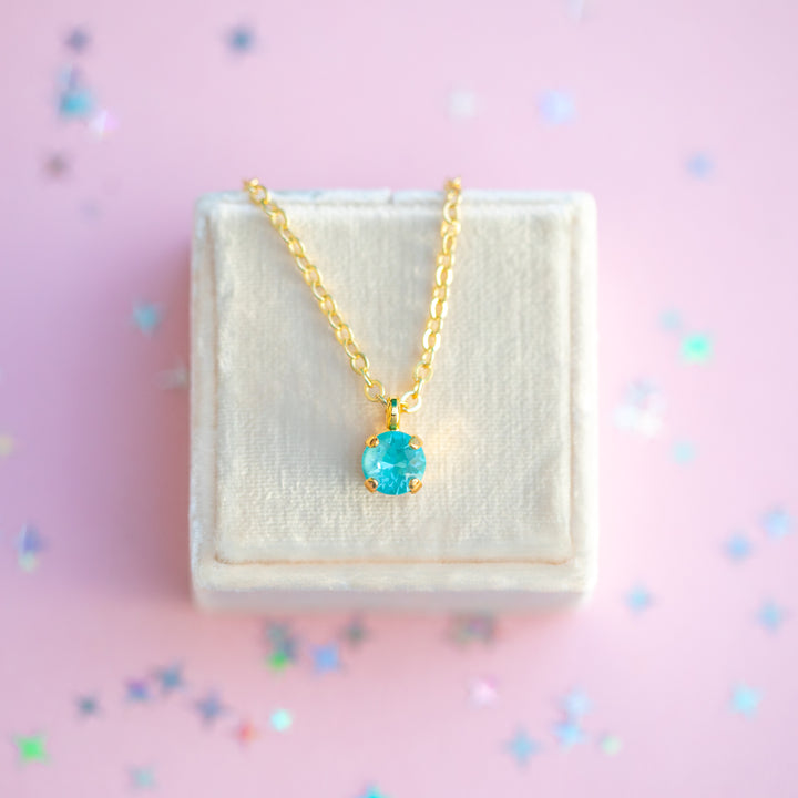 6mm Single Stone Necklace: Marina Twinkle
