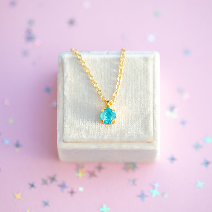 6mm Single Stone Necklace: Marina Twinkle