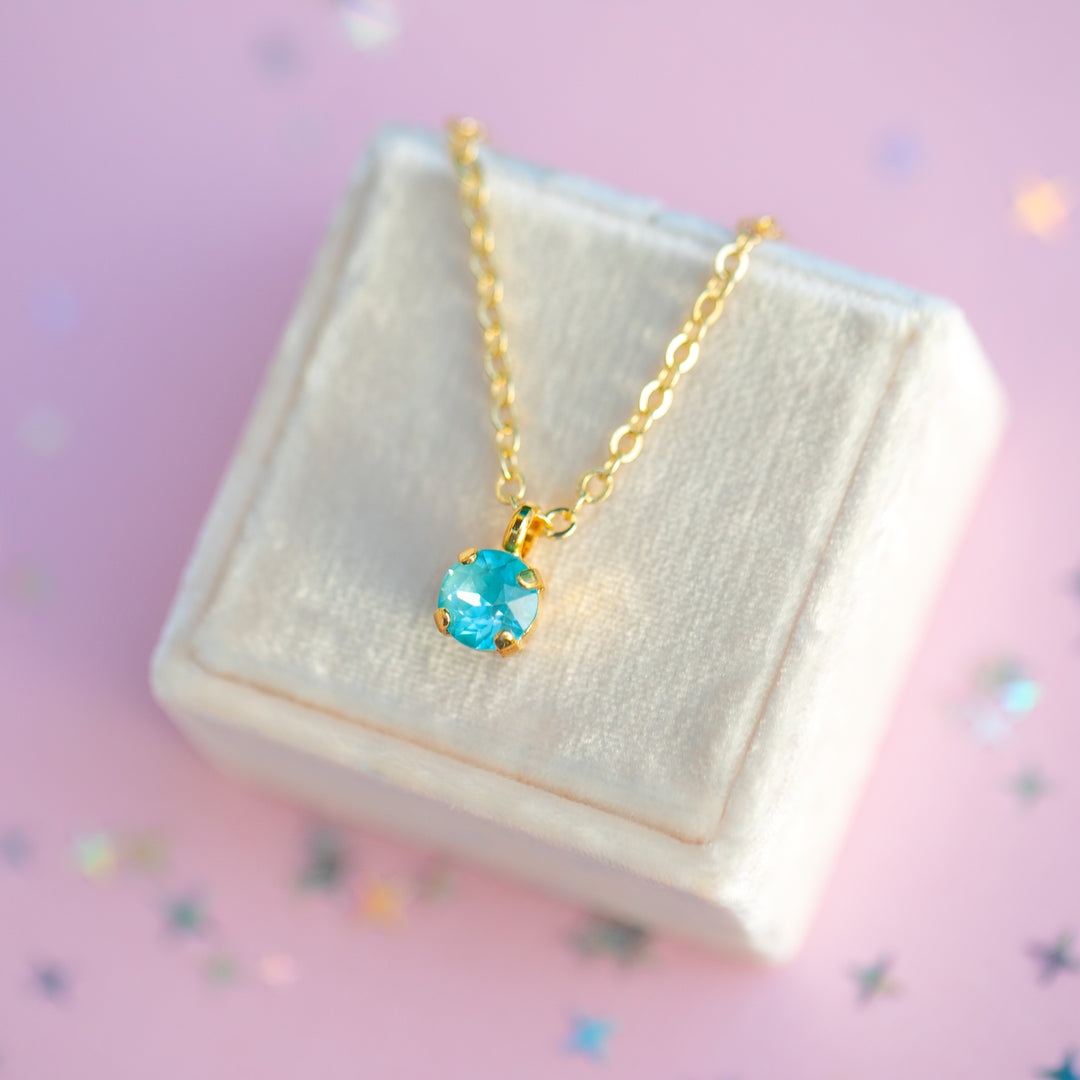 6mm Single Stone Necklace: Marina Twinkle