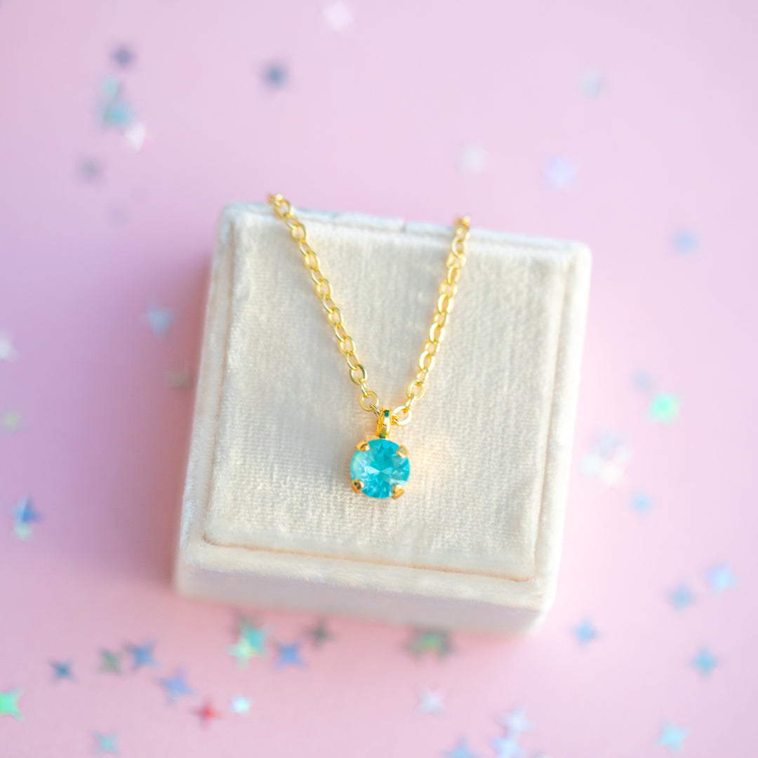 6mm Single Stone Necklace: Marina Twinkle
