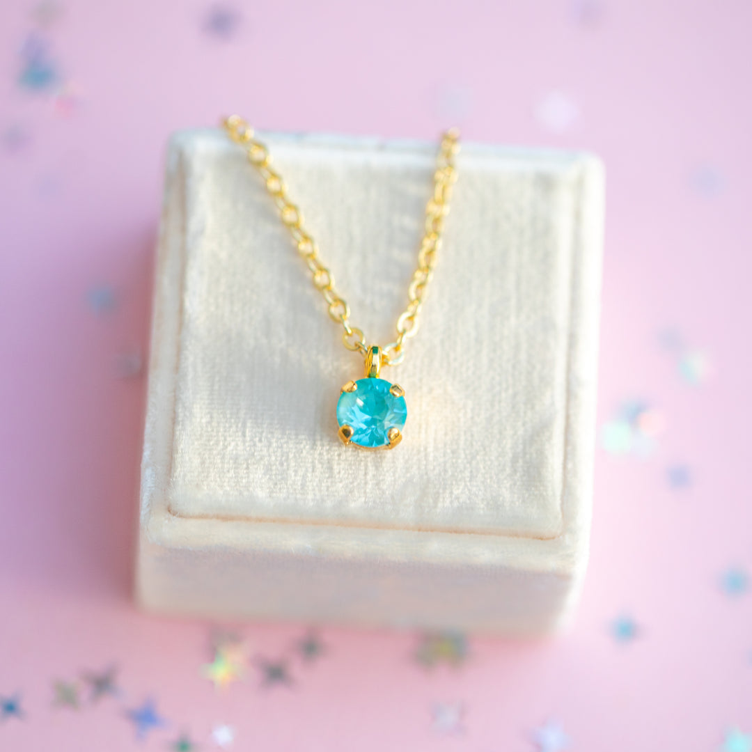6mm Single Stone Necklace: Marina Twinkle