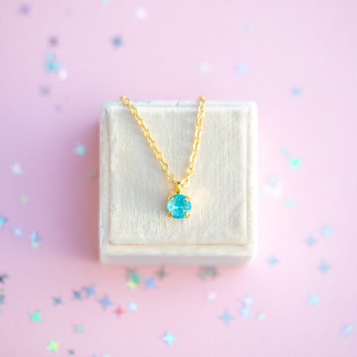 6mm Single Stone Necklace: Marina Twinkle