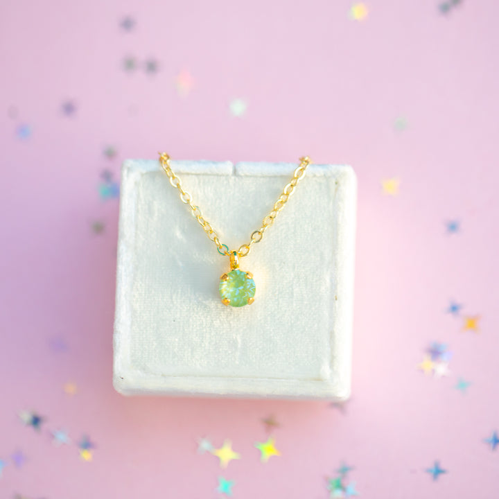 6mm Single Stone Necklace: Meadow Twinkle