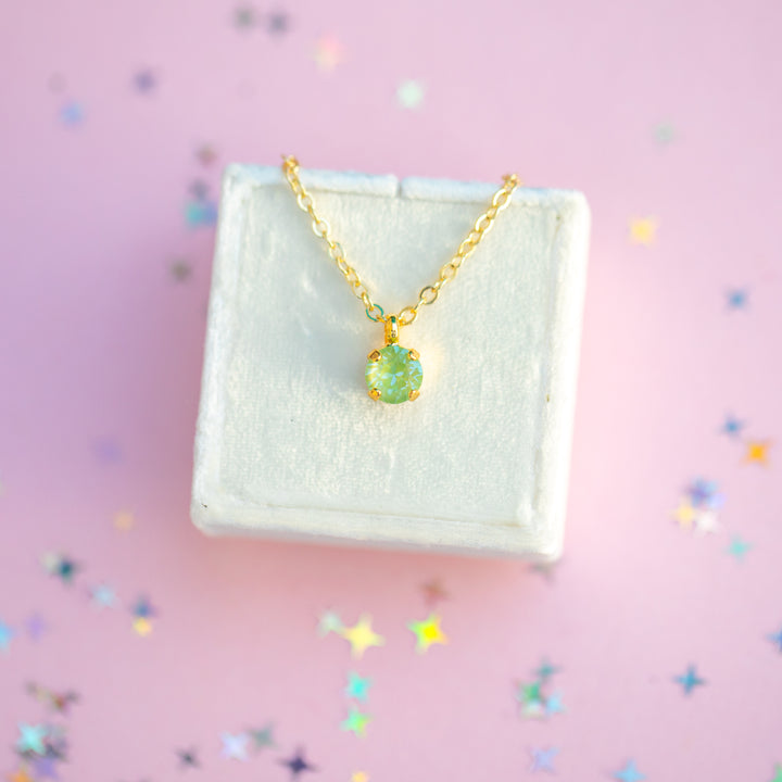 6mm Single Stone Necklace: Meadow Twinkle