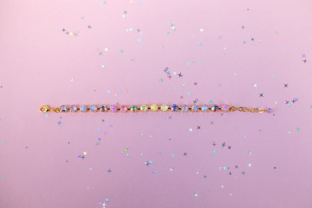 6mm Crystal Bracelet: Pastel Padme with OPALS